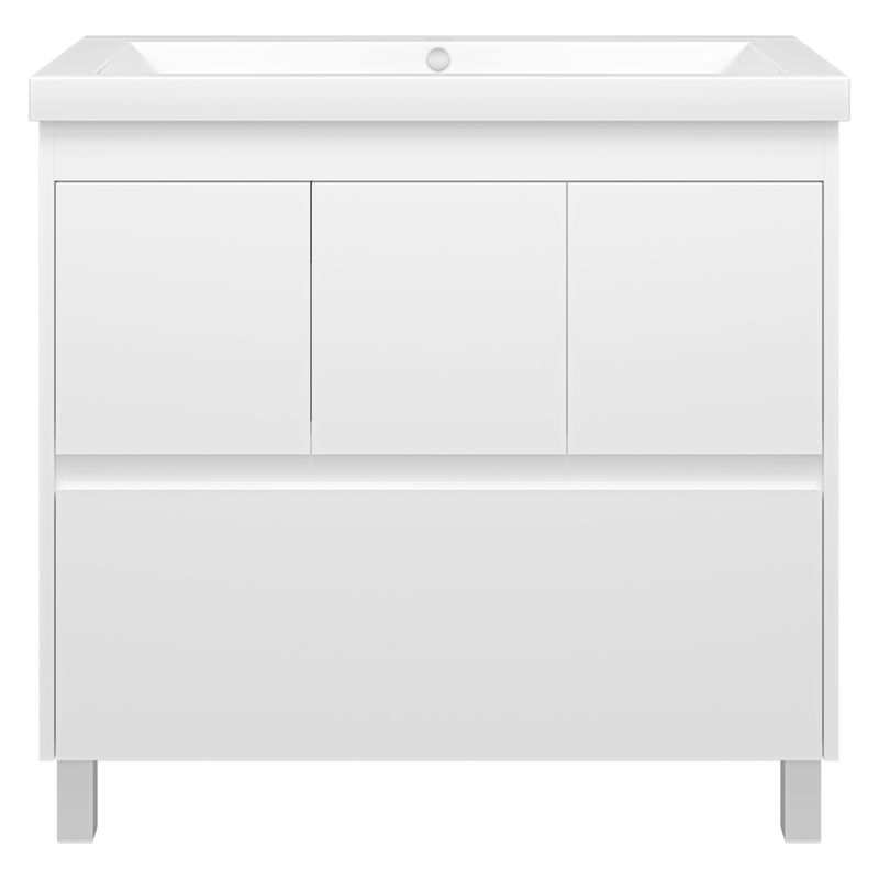 Тумба под раковину Misty Алиса 90 тумба 1 ящ. напольная / Э-Али01090-0112Я белая эмаль