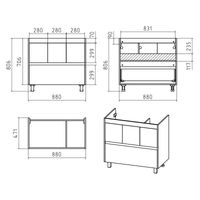 Тумба под раковину Misty Алиса 90 тумба 1 ящ. напольная / Э-Али01090-0112Я белая эмаль — 6