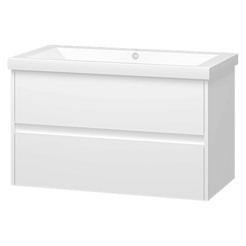 Тумба под раковину Misty Алиса 90 тумба 2 ящ. подвесная / Э-Али01090-011П2Я белая эмаль