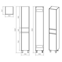 Шкаф-пенал для ванной Misty Алиса 35 с 1 ящ. / Э-Али0501-01П белый правый — 5