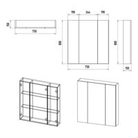 Шкаф с зеркалом для ванной Misty Аура 75 Э-Аур02075-01 — 8