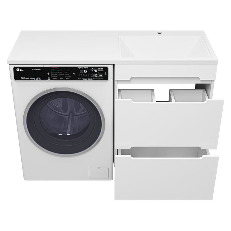 Тумба под раковину Misty Байкал 55 напольная 2 ящ. под стиральную машину Э-Бай06055-022Я