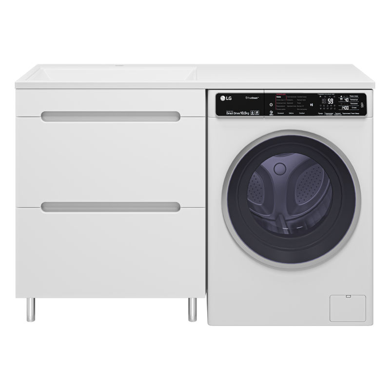 Тумба под раковину Misty Байкал 70 напольная 2 ящ. под стиральную машину Э-Бай06070-022Я