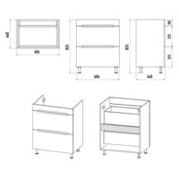 Тумба под раковину Misty Байкал 70 напольная 2 ящ. под стиральную машину Э-Бай06070-022Я — 11