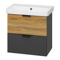 Тумба под раковину Misty Форест 60 подвесная 2 ящ./ Э-Фор-09060-0219-2Я дуб вотан/антрацит — 1