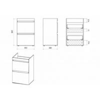 Тумба под раковину Misty Фостер 40 напольная 2 ящ. под стиральную машину / Э-Фос01040-012Я белая эмаль — 7