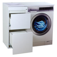 Тумба под раковину Misty Фостер 40 напольная 2 ящ. под стиральную машину / Э-Фос01040-012Я белая эмаль — 5