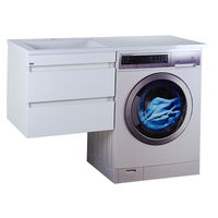 Тумба под раковину Misty Фостер 55 подвесная с 2 ящ. под стиральную машину / Э-Фос01055-012Я белая эмаль — 3