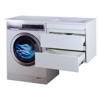 Тумба под раковину Misty Фостер 55 подвесная с 2 ящ. под стиральную машину / Э-Фос01055-012Я белая эмаль — 6