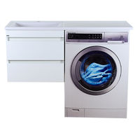 Тумба под раковину Misty Фостер 55 подвесная с 2 ящ. под стиральную машину / Э-Фос01055-012Я белая эмаль — 1