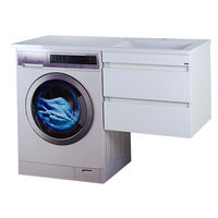 Тумба под раковину Misty Фостер 55 подвесная с 2 ящ. под стиральную машину / Э-Фос01055-012Я белая эмаль — 4