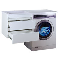 Тумба под раковину Misty Фостер 55 подвесная с 2 ящ. под стиральную машину / Э-Фос01055-012Я белая эмаль — 5