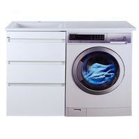 Тумба под раковину Misty Фостер 55 напольная 3 ящ. под стиральную машину / Э-Фос01055-01Н3Я белая эмаль — 4