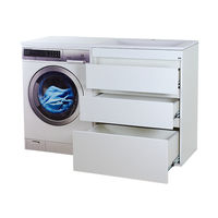 Тумба под раковину Misty Фостер 70 напольная 3 ящ. под стиральную машину / Э-Фос01070-013ЯНС белая — 6