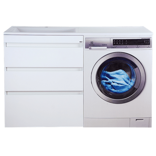 Тумба под раковину Misty Фостер 70 напольная 3 ящ. под стиральную машину / Э-Фос01070-013ЯНС белая