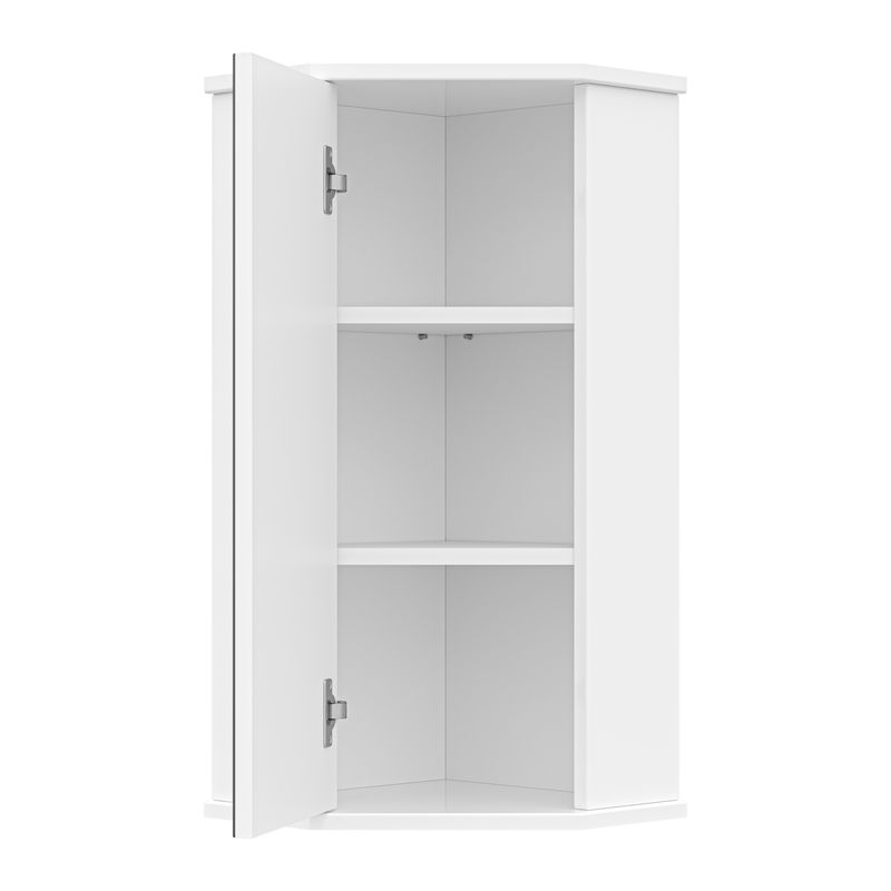 Шкаф с зеркалом для ванной Misty Лилия 34 / Э-Лил08034-014бф подвесной угловой БФ