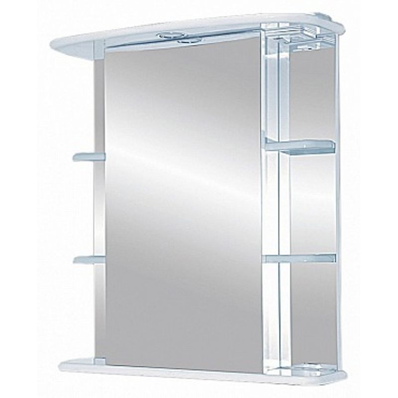 Шкаф с зеркалом для ванной Misty Магнолия 55 / Э-Маг04055-01СвЛ левый (свет)