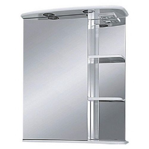 Шкаф с зеркалом для ванной Misty Магнолия 60 / Э-Маг04060-01СвЛ левый (свет)