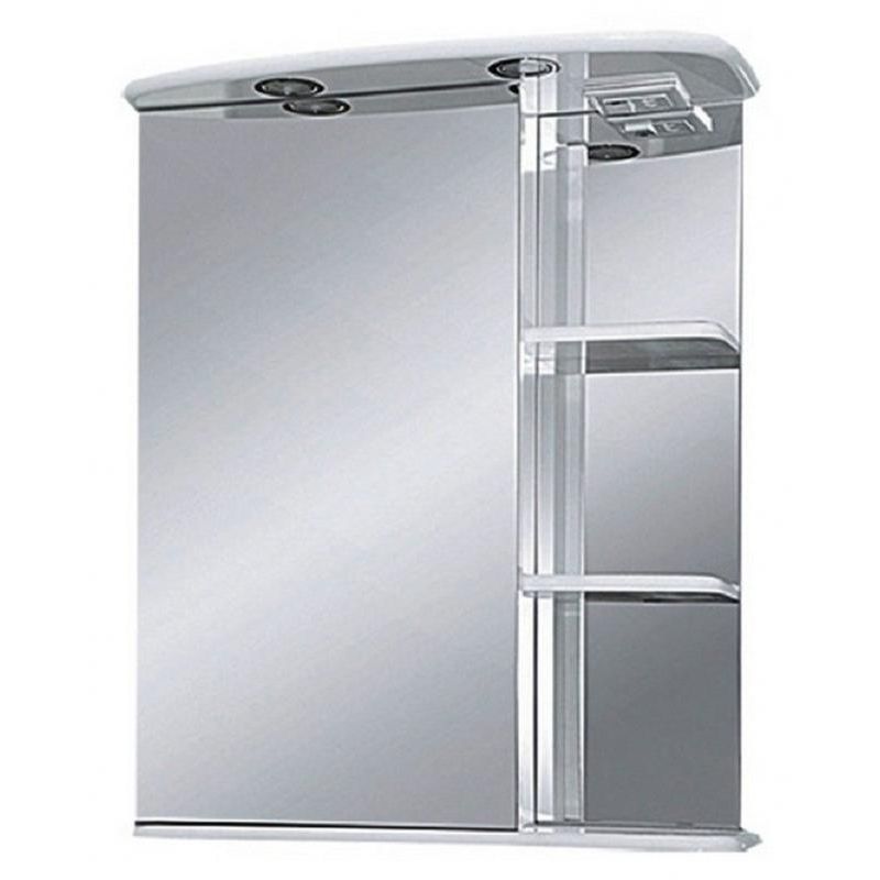 Шкаф с зеркалом для ванной Misty Магнолия 60 / Э-Маг04060-01СвЛ левый (свет)