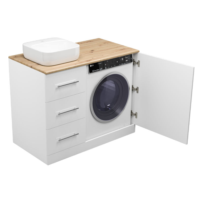 Тумба под раковину Респект 110 с 3 ящ. под стиральную машину левая Э-Рес01110-13ЯЛ