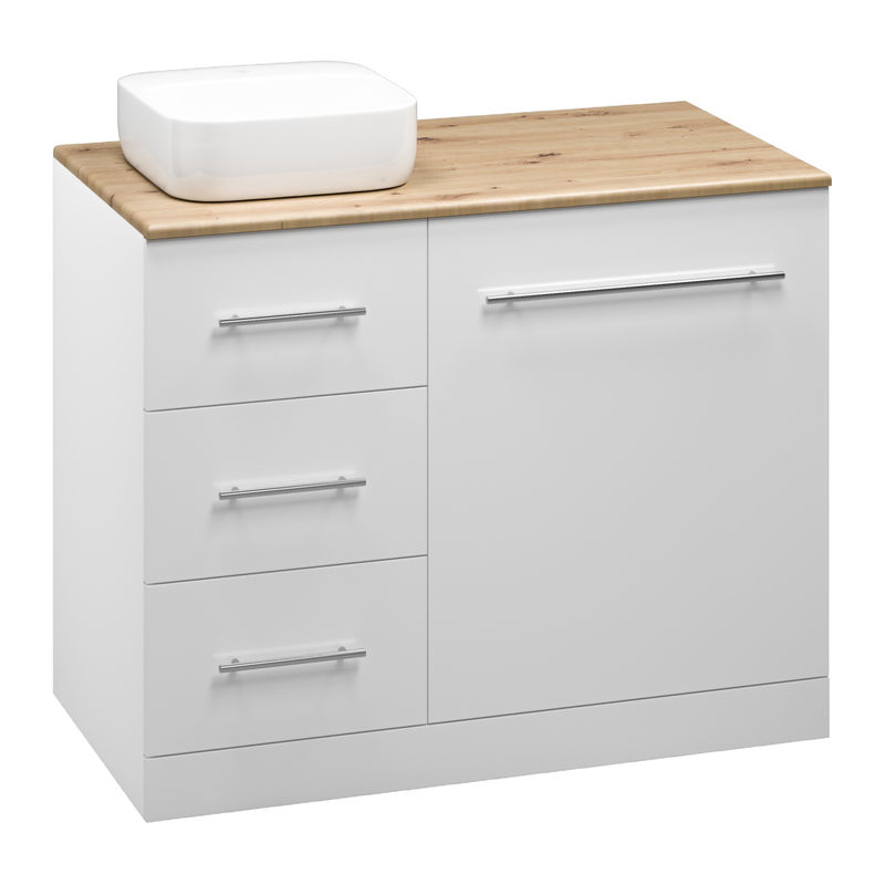 Тумба под раковину Респект 110 с 3 ящ. под стиральную машину левая Э-Рес01110-13ЯЛ