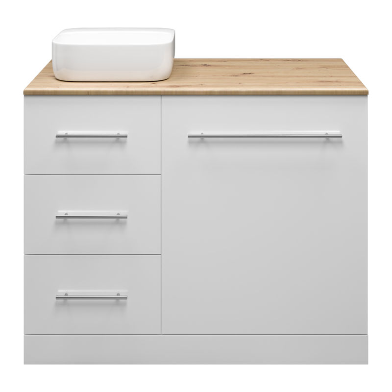 Тумба под раковину Респект 110 с 3 ящ. под стиральную машину левая Э-Рес01110-13ЯЛ