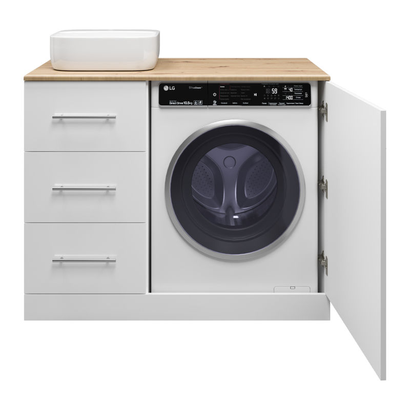 Тумба под раковину Респект 110 с 3 ящ. под стиральную машину левая Э-Рес01110-13ЯЛ