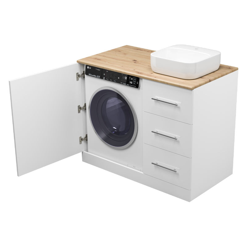 Тумба под раковину Респект 110 с 3 ящ. под стиральную машину правая Э-Рес01110-13ЯП