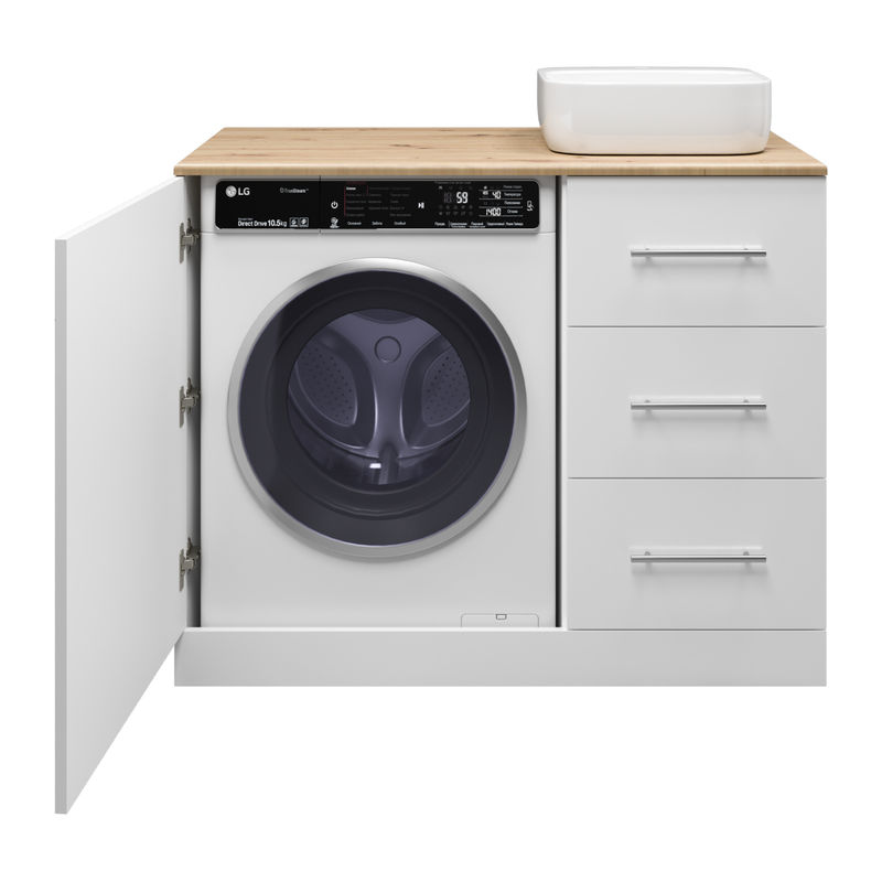 Тумба под раковину Респект 110 с 3 ящ. под стиральную машину правая Э-Рес01110-13ЯП