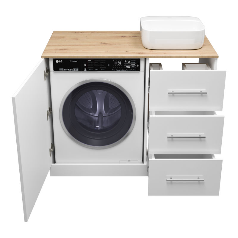 Тумба под раковину Респект 110 с 3 ящ. под стиральную машину правая Э-Рес01110-13ЯП