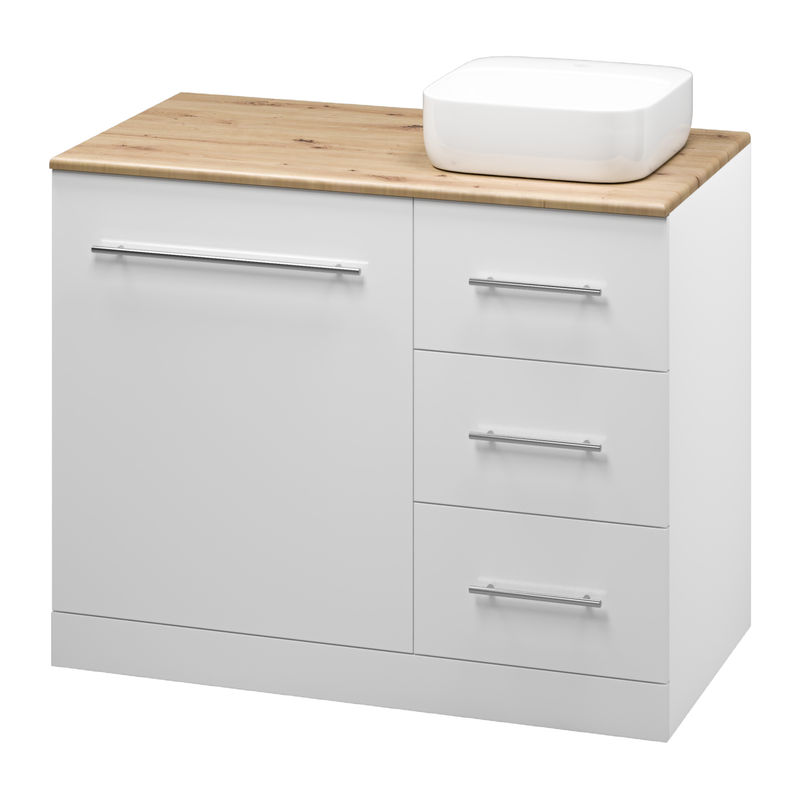 Тумба под раковину Респект 110 с 3 ящ. под стиральную машину правая Э-Рес01110-13ЯП