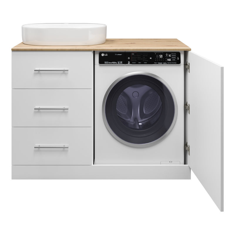 Тумба под раковину Респект 120 с 3 ящ. под стиральную машину левая Э-Рес01120-13ЯЛ