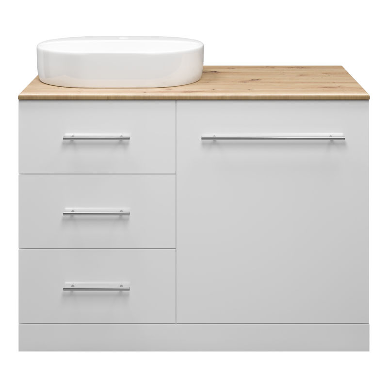 Тумба под раковину Респект 120 с 3 ящ. под стиральную машину левая Э-Рес01120-13ЯЛ