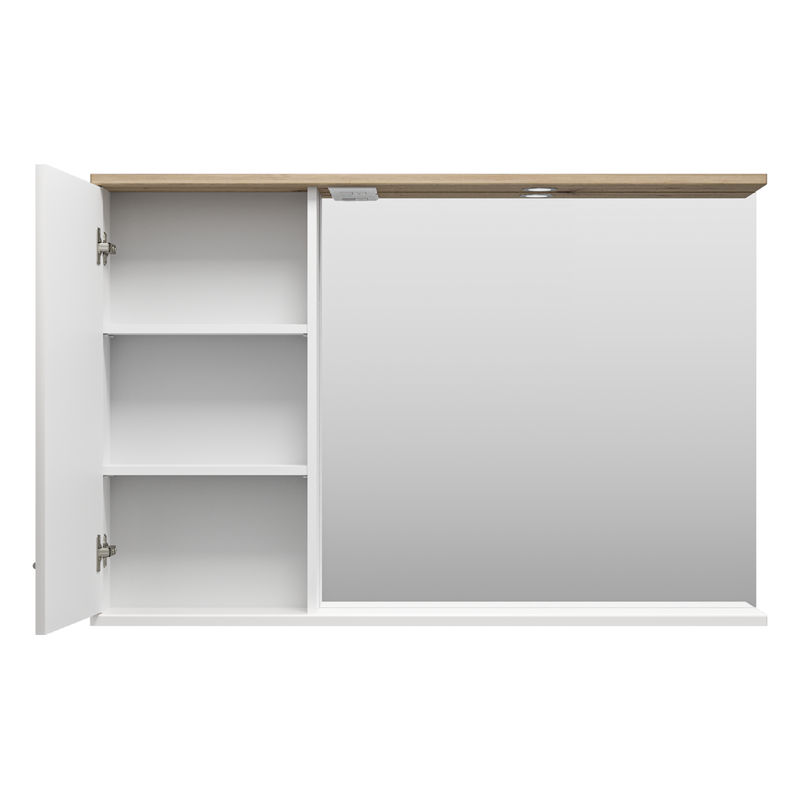 Шкаф с зеркалом для ванной Misty Респект 120 / Э-Рес02120-1Л левое