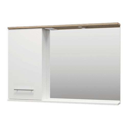 Шкаф с зеркалом для ванной Misty Респект 120 / Э-Рес02120-1Л левое