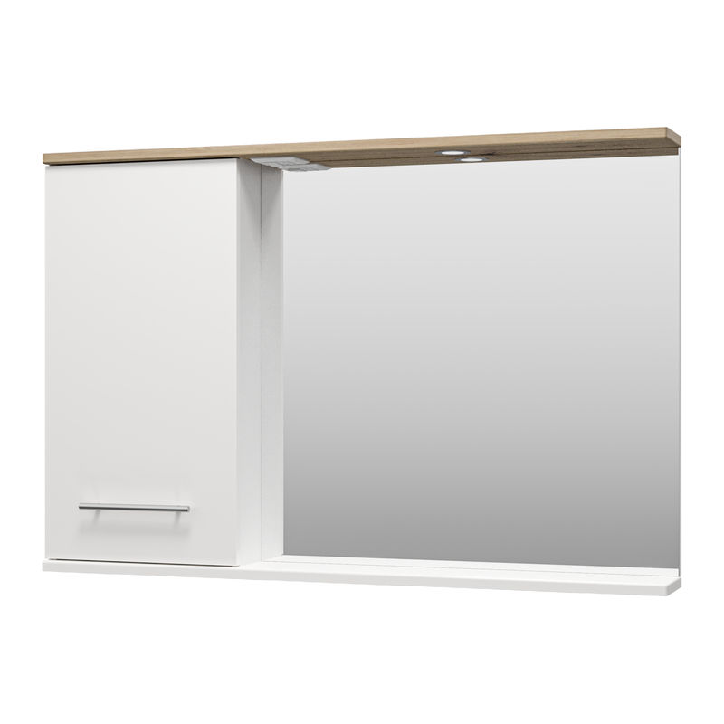 Шкаф с зеркалом для ванной Misty Респект 120 / Э-Рес02120-1Л левое