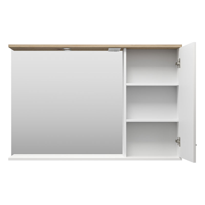 Шкаф с зеркалом для ванной Misty Респект 120 / Э-Рес02120-1П правое