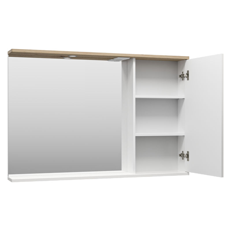 Шкаф с зеркалом для ванной Misty Респект 120 / Э-Рес02120-1П правое