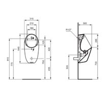 Писсуар Ideal Standard i.life E266501 сенсорный от батареек белый — 2