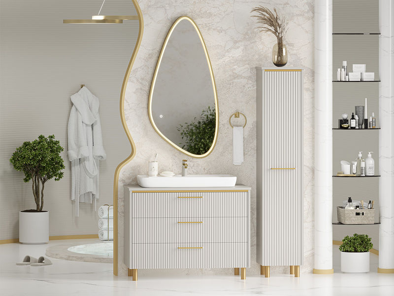 ELCHE - 100 Тумба напольная с 3 ящ., серый кашемир (эмаль)