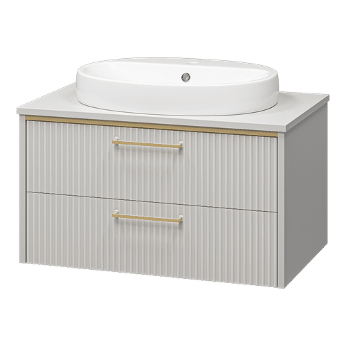 Тумба под раковину Brevita Elche 80 подвесная с 2 ящ. / ELC-01080-0502Я серый кашемир эмаль