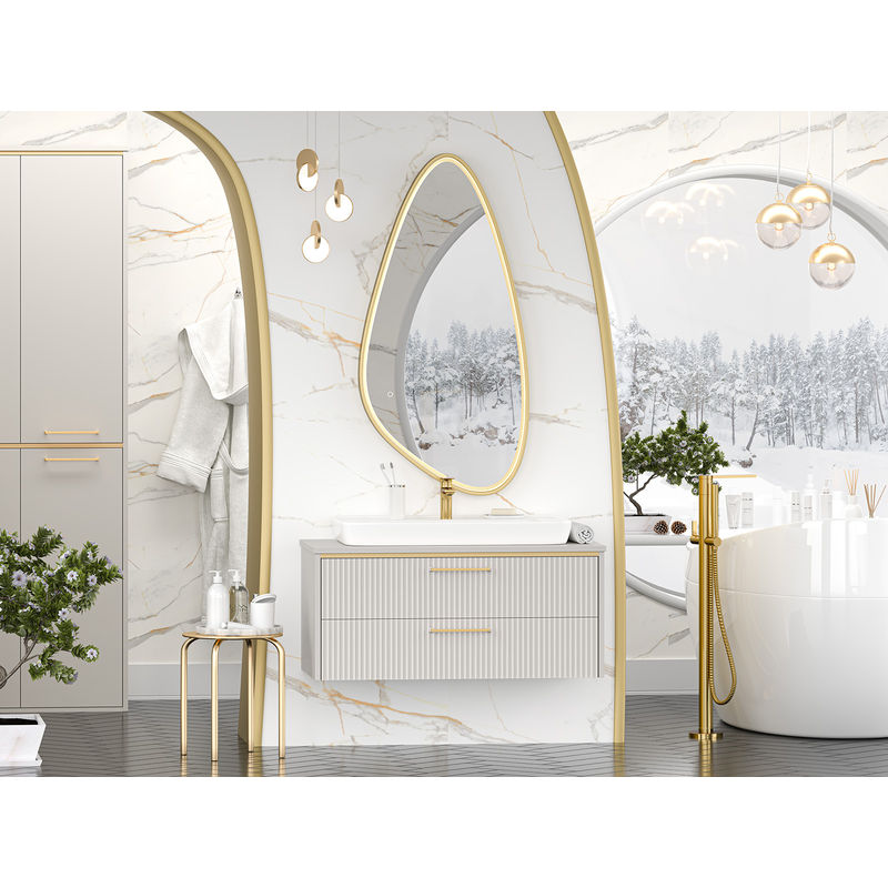 Тумба под раковину Brevita Elche 100 подвесная с 2 ящ. / ELC-01100-0502Я серый кашемир эмаль