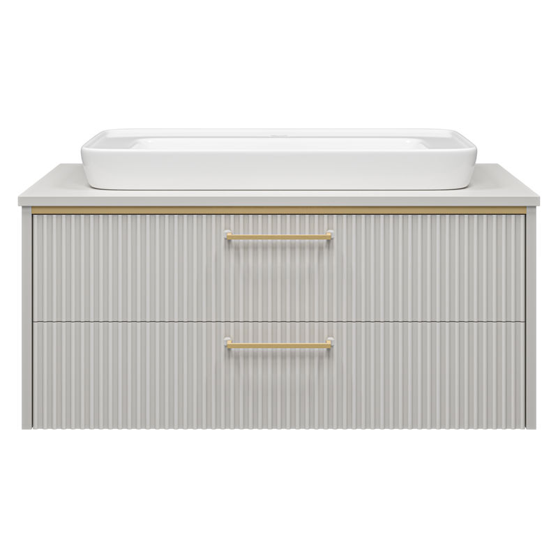 Тумба под раковину Brevita Elche 100 подвесная с 2 ящ. / ELC-01100-0502Я серый кашемир эмаль