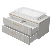 Тумба под раковину Brevita Elche 100 подвесная с 2 ящ. / ELC-01100-0502Я серый кашемир эмаль — 4