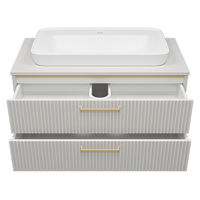 Тумба под раковину Brevita Elche 100 подвесная с 2 ящ. / ELC-01100-0502Я серый кашемир эмаль — 3