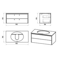 Тумба под раковину Brevita Elche 100 подвесная с 2 ящ. / ELC-01100-0502Я серый кашемир эмаль — 7