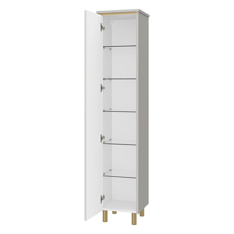 Шкаф-пенал для ванной Brevita Elche 35 универсальный левый / ELC-05035-010L серый кашемир (эмаль)