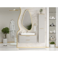 Шкаф-пенал для ванной Brevita Elche 35 универсальный левый / ELC-05035-010L серый кашемир (эмаль) — 10