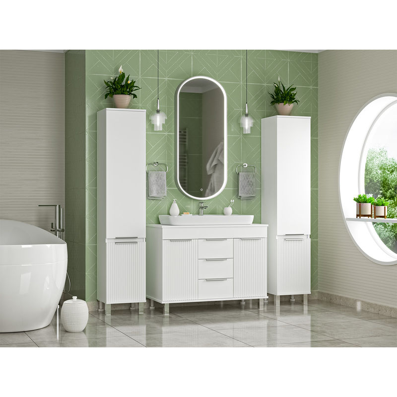 Шкаф-пенал для ванной Brevita Enfida 35 правый / ENF-05035-010P белый