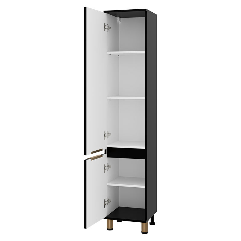 Шкаф-пенал для ванной Brevita Enfida 35 левый / ENF-05035-020L черный